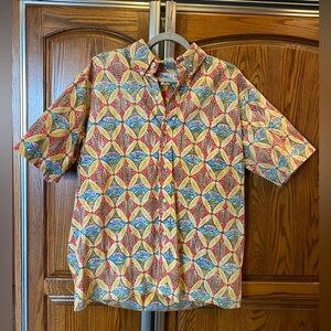 Reyn Spooner Hawaiian Print Button Down Short Sleeve Shirt - Men’s Size L